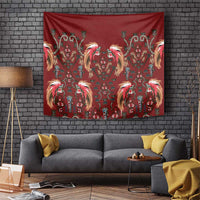 Oxblood Bird of Batik Papua Tapestry Exotic Natural Wealth of Papua - Polynesian Pride