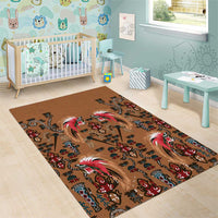 Terracotta Bird of Batik Papua Area Rug Exotic Natural Wealth of Papua - Polynesian Pride