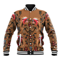 Terracotta Bird of Batik Papua Baseball Jacket Exotic Natural Wealth of Papua LT9 Unisex Gold - Polynesian Pride