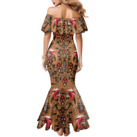 Terracotta Bird of Batik Papua Family Matching Mermaid Dress and Hawaiian Shirt Exotic Natural Wealth of Papua - Polynesian Pride