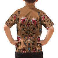 Terracotta Bird of Batik Papua Family Matching Off Shoulder Maxi Dress and Hawaiian Shirt Exotic Natural Wealth of Papua - Polynesian Pride