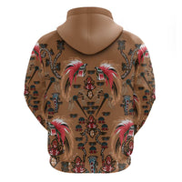 Terracotta Bird of Batik Papua Hoodie Exotic Natural Wealth of Papua - Polynesian Pride