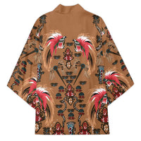 Terracotta Bird of Batik Papua Kimono Exotic Natural Wealth of Papua - Polynesian Pride