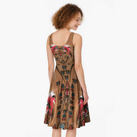Terracotta Bird of Batik Papua Midi Dress Exotic Natural Wealth of Papua - Polynesian Pride