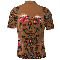 Terracotta Bird of Batik Papua Polo Shirt Exotic Natural Wealth of Papua - Polynesian Pride