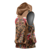 Terracotta Bird of Batik Papua Sleeveless Hoodie Exotic Natural Wealth of Papua - Polynesian Pride
