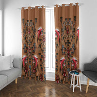 Terracotta Bird of Batik Papua Window Curtain Exotic Natural Wealth of Papua - Polynesian Pride