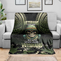Veterans Day Blanket War Never Leaves A Veteran Proud Military LT9 - Polynesian Pride