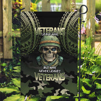 Veterans Day Garden Flag War Never Leaves A Veteran Proud Military LT9 Garden Flag Black - Polynesian Pride