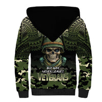 Veterans Day Sherpa Hoodie War Never Leaves A Veteran Proud Military LT9 - Polynesian Pride