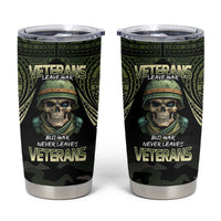 Veterans Day Tumbler Cup War Never Leaves A Veteran Proud Military LT9 Black - Polynesian Pride