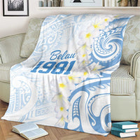 Palau 1981 Tribal Tattoo Blanket with Belau Plumeria Flowers