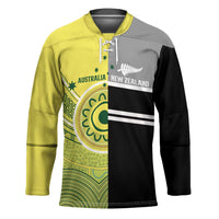 Custom Cricket AUNZ Spirit Hockey Jersey Aussie New Zealand Retro Edition LT9 Unisex Black - Polynesian Pride