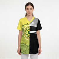 Custom Cricket AUNZ Spirit Scrub Top Aussie New Zealand Retro Edition - Polynesian Pride