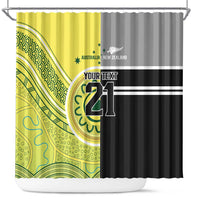 Custom Cricket AUNZ Spirit Shower Curtain Aussie New Zealand Retro Edition - Polynesian Pride
