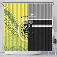 Custom Cricket AUNZ Spirit Shower Curtain Aussie New Zealand Retro Edition - Polynesian Pride
