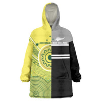 Custom Cricket AUNZ Spirit Wearable Blanket Hoodie Aussie New Zealand Retro Edition - Polynesian Pride