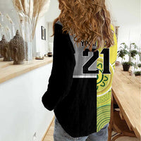 Custom Cricket AUNZ Spirit Women Casual Shirt Aussie New Zealand Retro Edition - Polynesian Pride
