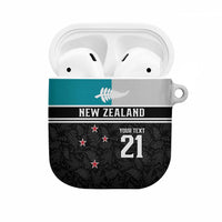 Custom NZ Cricket Pride AirPods Case Silver Fern Fan Supporter Apparel LT9 Black - Polynesian Pride
