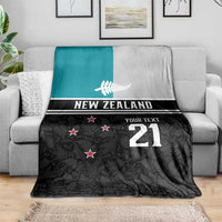 Custom NZ Cricket Pride Blanket Silver Fern Fan Supporter Apparel - Polynesian Pride
