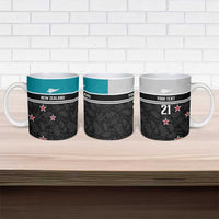 Custom NZ Cricket Pride Ceramic Mug Silver Fern Fan Supporter Apparel - Polynesian Pride