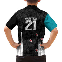 Custom NZ Cricket Pride Kid Hawaiian Shirt Silver Fern Fan Supporter Apparel - Polynesian Pride