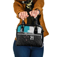 Custom NZ Cricket Pride Shoulder Handbag Silver Fern Fan Supporter Apparel LT9 One Size Black - Polynesian Pride