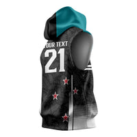 Custom NZ Cricket Pride Sleeveless Hoodie Silver Fern Fan Supporter Apparel - Polynesian Pride