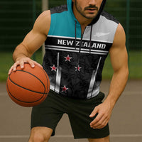 Custom NZ Cricket Pride Sleeveless Zip Hoodie Silver Fern Fan Supporter Apparel LT9 - Polynesian Pride