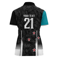 Custom NZ Cricket Pride Women Polo Shirt Silver Fern Fan Supporter Apparel - Polynesian Pride