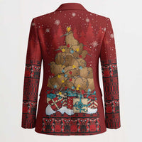 Funny Kiwi Bird Xmas Tree Blazer New Zealand Tribal Christmas Spirit - Polynesian Pride