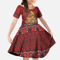 Funny Kiwi Bird Xmas Tree Family Matching Long Sleeve Bodycon Dress and Hawaiian Shirt New Zealand Tribal Christmas Spirit - Polynesian Pride