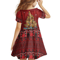Funny Kiwi Bird Xmas Tree Family Matching Off The Shoulder Long Sleeve Dress and Hawaiian Shirt New Zealand Tribal Christmas Spirit - Polynesian Pride