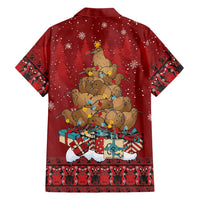 Funny Kiwi Bird Xmas Tree Family Matching Off The Shoulder Long Sleeve Dress and Hawaiian Shirt New Zealand Tribal Christmas Spirit - Polynesian Pride