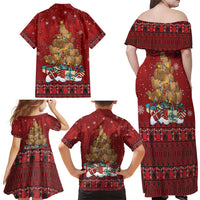 Funny Kiwi Bird Xmas Tree Family Matching Off Shoulder Maxi Dress and Hawaiian Shirt New Zealand Tribal Christmas Spirit - Polynesian Pride