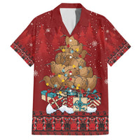 Funny Kiwi Bird Xmas Tree Family Matching Off Shoulder Short Dress and Hawaiian Shirt New Zealand Tribal Christmas Spirit - Polynesian Pride