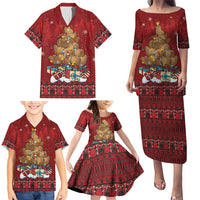 Funny Kiwi Bird Xmas Tree Family Matching Puletasi and Hawaiian Shirt New Zealand Tribal Christmas Spirit - Polynesian Pride