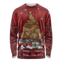 Funny Kiwi Bird Xmas Tree Long Sleeve Shirt New Zealand Tribal Christmas Spirit - Polynesian Pride
