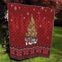 Funny Kiwi Bird Xmas Tree Quilt New Zealand Tribal Christmas Spirit - Polynesian Pride