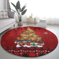 Funny Kiwi Bird Xmas Tree Round Carpet New Zealand Tribal Christmas Spirit - Polynesian Pride