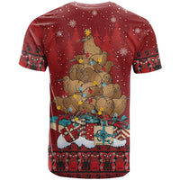 Funny Kiwi Bird Xmas Tree T Shirt New Zealand Tribal Christmas Spirit - Polynesian Pride