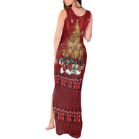 Funny Kiwi Bird Xmas Tree Tank Maxi Dress New Zealand Tribal Christmas Spirit - Polynesian Pride