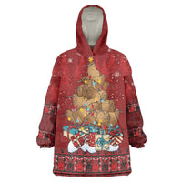 Funny Kiwi Bird Xmas Tree Wearable Blanket Hoodie New Zealand Tribal Christmas Spirit - Polynesian Pride