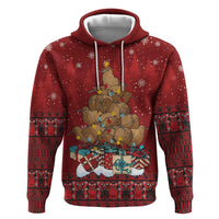 Funny Kiwi Bird Xmas Tree Zip Hoodie New Zealand Tribal Christmas Spirit - Polynesian Pride