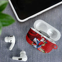 Funny Santa Riding Shark AirPods Case Polynesian Tribal Christmas Spirit LT9 - Polynesian Pride
