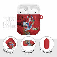 Funny Santa Riding Shark AirPods Case Polynesian Tribal Christmas Spirit LT9 - Polynesian Pride