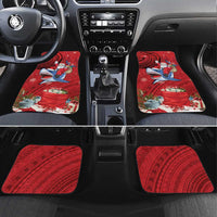 Funny Santa Riding Shark Car Mats Polynesian Tribal Christmas Spirit LT9 Set 4pcs Red - Polynesian Pride