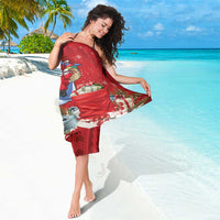 Funny Santa Riding Shark Sarong Polynesian Tribal Christmas Spirit - Polynesian Pride