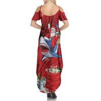 Funny Santa Riding Shark Summer Maxi Dress Polynesian Tribal Christmas Spirit LT9 - Polynesian Pride