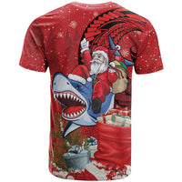 Funny Santa Riding Shark T Shirt Polynesian Tribal Christmas Spirit LT9 - Polynesian Pride